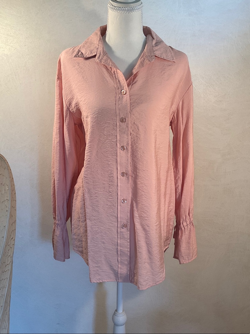 Simply Vera Vera Wang Blush Pink Button-Down Shirt
